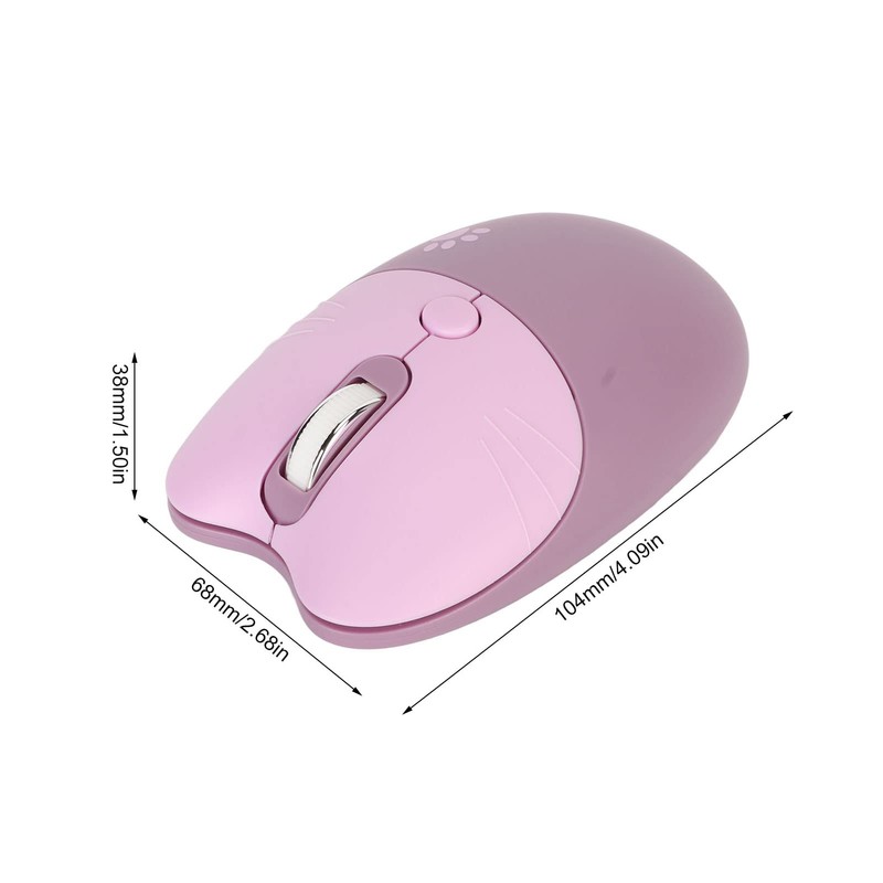 2.4G Wireless Mouse, Portable Cute Cat Shape Computer Mouse with