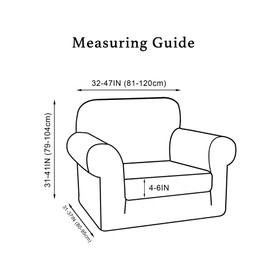 Turquoize Sofa Cover 2 Piece Chair Covers for Living Room Armchair Covers Slipcovers Couch Covers Furniture Protector for Chairs(Base Cover Plus Cushion Cover), Non Slip Soft Jacquard, Sand