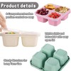 Kaelix 4 Pack Reusable Snack Boxes - Sectioned Lunch Containers