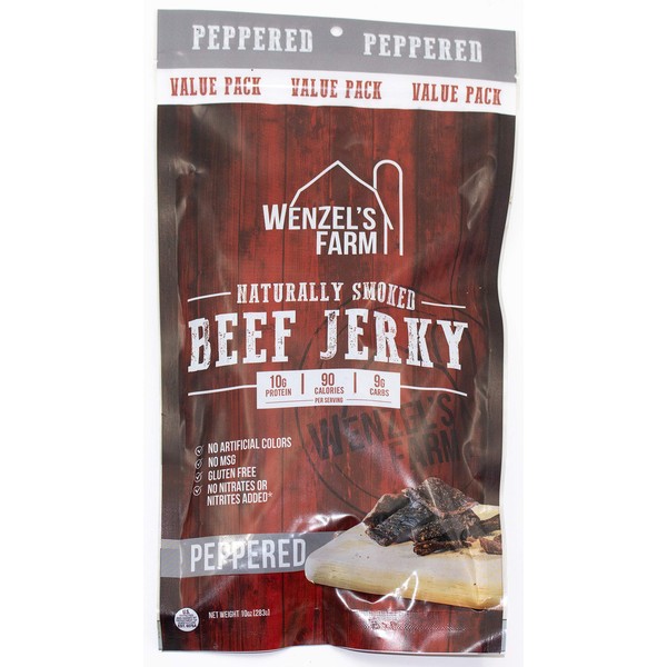 Wenzel's Farm Peppered Beef Jerky 10 oz. | Value Pack