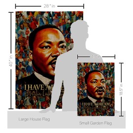 Angeleno Heritage MLK Dream Banner Burlap Wall Room Patio Porch Lawn Garden Flag Outdoor Yard Decorations Indoor Art Tapestry Black History Month African American Heritage Gifts, Made in USA