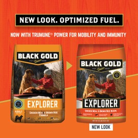 Black Gold Explorer Dry Dog Food for Adult Dogs, Chicken Meal & Brown Rice Recipe, 40 lb Bag