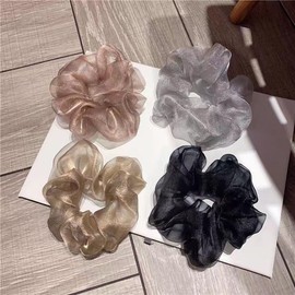 AMOR SPES 4 Pack Hair Scrunchies Set Butterfly Hair Tie Summer Hair Accessories Hair Ring Rope Hair Band For Women Girls (E)