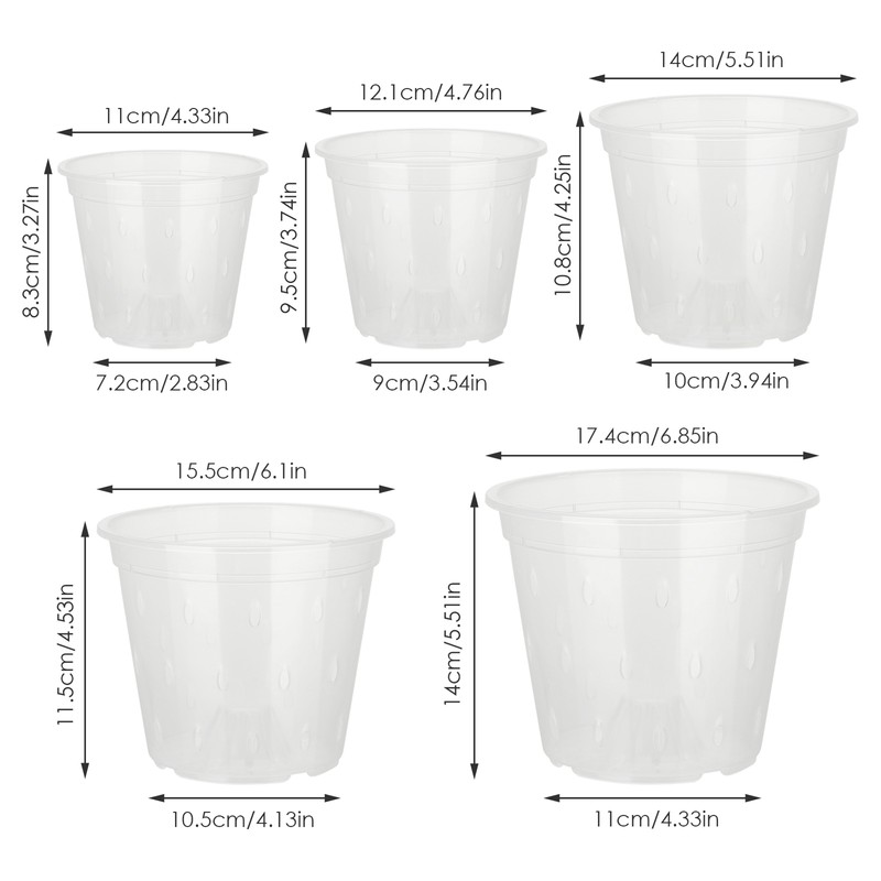 Orchid Flower Pot Breathable Clear Orchid Planting Pot with Holes