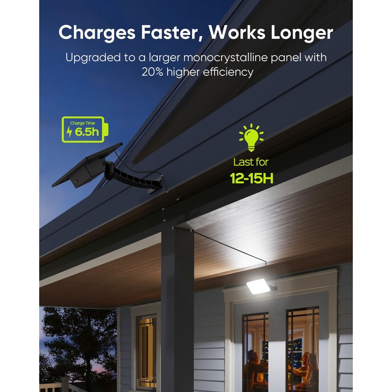 JACKYLED Solar Lights Outdoor 299 LED 1000 Lumens Bright Solar