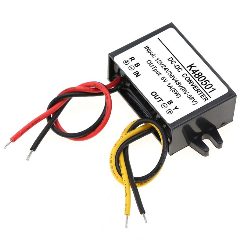 DC-DC 12V/24V/36V/48V to 5V 1A Car Power Converter Buck Voltage