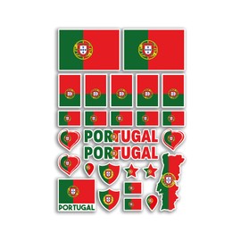 A4 Sticker Sheet Portugal Flags Vinyl Stickers - Portuguese Country Europe World National Flag Vacation Travel Holiday Car Aesthetic #80027