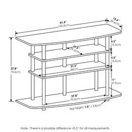 Furinno Frans Turn-N-Tube TV Stand for TV Size up to 43 Inch, 4-Tier, Black Oak