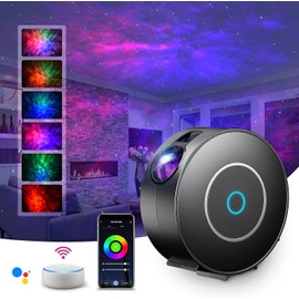 Smart Galaxy Star Projector, LED Nebula Ceiling Night Light with App & Voice Control, Perfect for Gaming Rooms, Bedrooms, Home Theater, and Camp Tent, Stunning Starry Sky Effect
