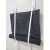 Classroom Door Curtain Security Tiny White Polka Dots Black Background