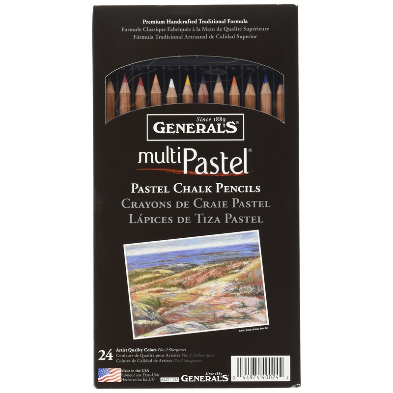 General Pencil 4401-24A Multi Pastel Pencils, 24-Pack