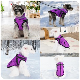 Poseca Dog Coats with Harness, Adjustable Jacket Vest Cold Weather Coats for Small Medium Dogs