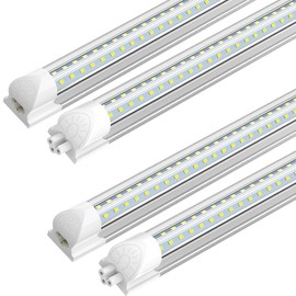 SHOPLED LED Shop Lights 2FT, 22W 3300LM 5000K Daylight, V-Shaped Utility Shop Lights, T8 Linkable Ceiling Light Fixtures, 2 Foot Tube Light for Workbench, Basement, Cabinet, ETL Listed, 4-Pack