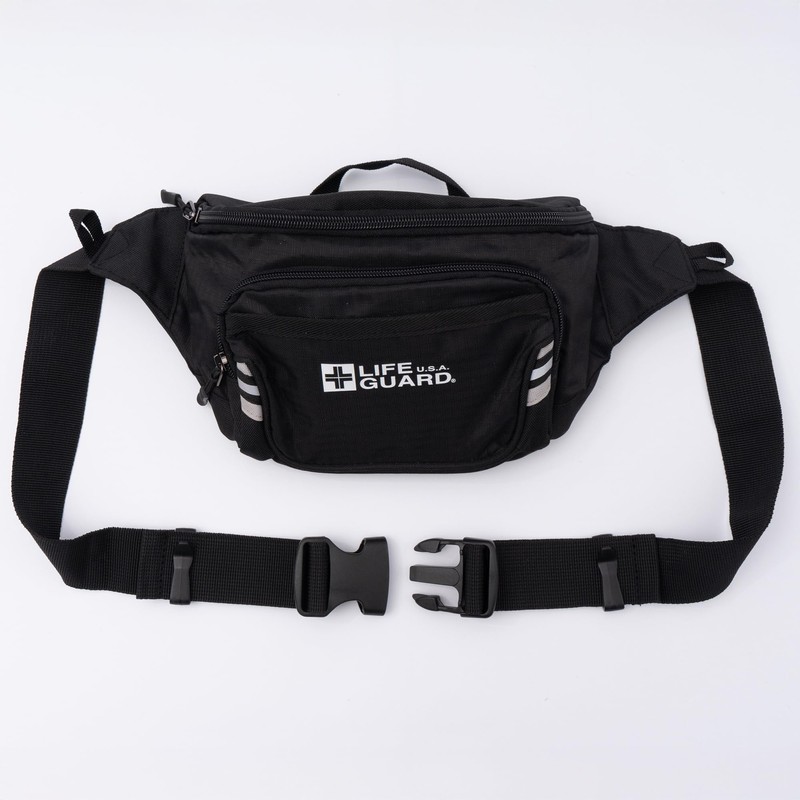 Lifeguard Waist Bag, Reflector 2-Way Body Bag, red, One size