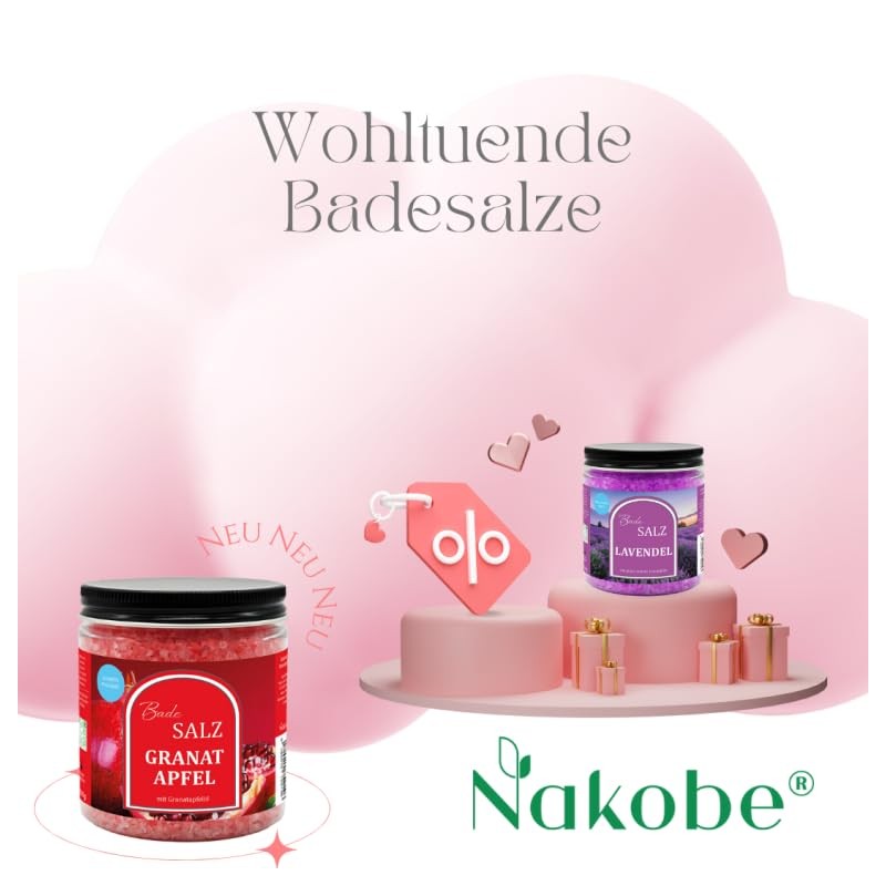 Nakobe Bath Salts - 300g Pomegranate Sea Salt - Luxurious
