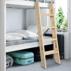 LyeXD 4-Step Dorm Bunk Bed Ladder, Wood Step Ladder Camper Bunk Ladder with Wide Pedal, Durable Bunk Replacement Ladder Sturdy Loft Bed Ladders for Dormitories, Cabins, Bunk Beds