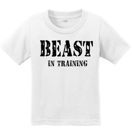 Anicelook Beast in training Unisex Toddler T-shirt (2T, White)