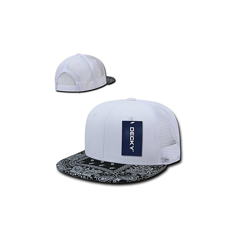 DECKY Bandanna Trucker Caps, White/Black