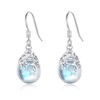 Moonstone Star Drop Earrings S925 Sterling Silver Star Drop Earrings