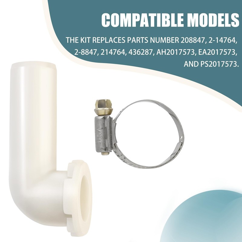 208847 Syphon Break Elbow Kit for Whirlpool, Maytag, Kenmore Washer