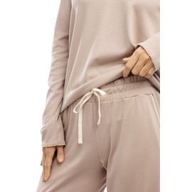 jijamas Incredibly Soft Pima Cotton Women's Pajamas Set The Long Sleeve Set in Etherea M