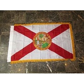 3X5 Florida State Poly Nylon Sleeve With Gold Fringe Flag 3'X5' Banner