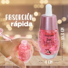 Golden 24 K Ampoule suero-primer F110 con colágeno, ilumina y fija maquillaje en piel mixta