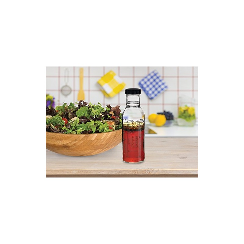 Kolder Salad Dressing Mixer Bottle with 8 Classic Light Recipes,