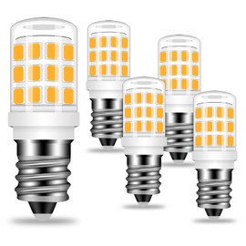 ZHENMING Dimmable E12 LED Bulb 3W Candelabra LED Light Bulbs 30 Watt Equivalent, Dryers, Water Dispensers, Salt Lamps, Chandelier, 3000K Warm White 300lm AC120V Tubular Small E12 Bulb, 5 Packs