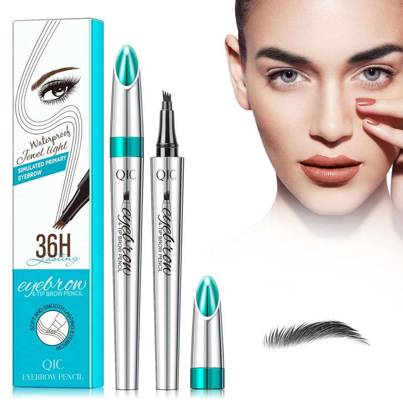 Eyebrow Pencil - Tattoo Eyebrow Pen with Fork Tip Long-lasting,Waterproof