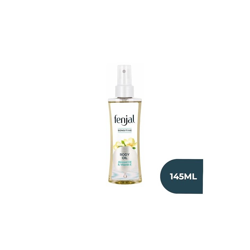 Fenjal Sensitive Body Oil, 145ml, Almond Oil, Healthy-Looking Glow