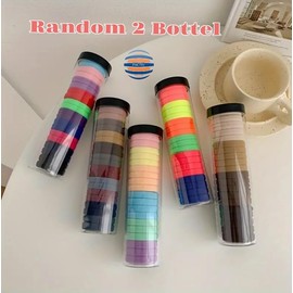 PACTIV Fabric Hair Ties for Girls & Women - 40-Pack WITH BOTTEL Elegant & Minimalist Wool-Knitted Hair Bands, Solid Color Elastic Hair Ropes, Gift 1 count (Pack of 40) multi