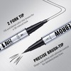 WUBLSYAN Eyebrow Pencil Curved Eyebrow Pen, Microblading Eyebrow Pen 2-in-1