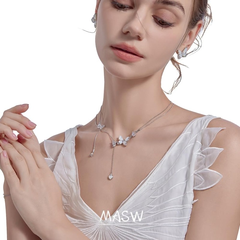 Fashion necklace, exquisite butterfly clavicle chain, temperament fringe butterfly necklace,