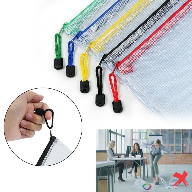 Vicloon Document Bag with Zip A3, 10 Pieces Mesh Plastic