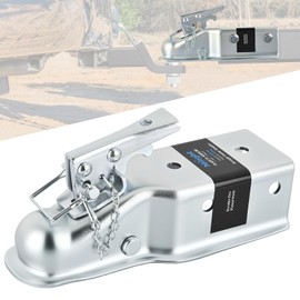 Nilight Straight Trailer Coupler with Security Latch&Chain for 2-Inch Hitch Ball, 3-Inch Channel,5000 LBS,Heavy Duty Trailler Tongue Coupler for Station Wagon, Truck, Bolted & Welded Installation