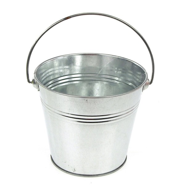 Homeford Firefly Imports Metal Pail Buckets Party Favor, 5-Inch, Silver, 5"