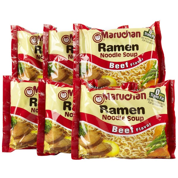 Maruchan Ramen Beef Flavor - 3 oz - 6 Pack