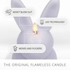 Luminara Easter Bunny Candle- Gentle Lavender 4.8" x 8"- Flameless