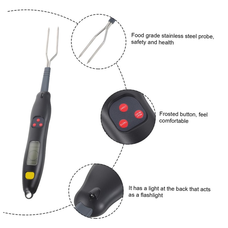 Levemolo Outdoor BBQ Meat Heat Indicator Digital Cooking Thermometer Fork
