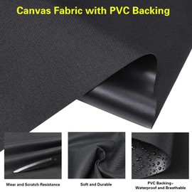 600D Waterproof Canvas Marine Fabric 72"Lx60"W Cordura Material with Water-Resistant PVC Backing Outdoor/Indoor Canvas Awning Fabric for Sunbrella Boat Tent Cushion 60" Wide, Black