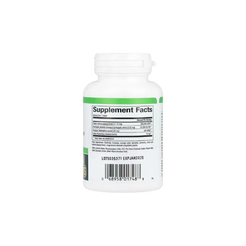 Natural Factors Enzimas De Papaya 60 Comprimidos Sfn