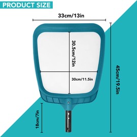 POOLWHALE Professional Pool Skimmer Net,Fine Mesh Net Bag,Heavy Duty Swimming Leaf Skimmer Cleaning Tool - Fast Cleaning,Debris Pickup Removal- Fits Standard Swimming Pool Poles(No Pole)