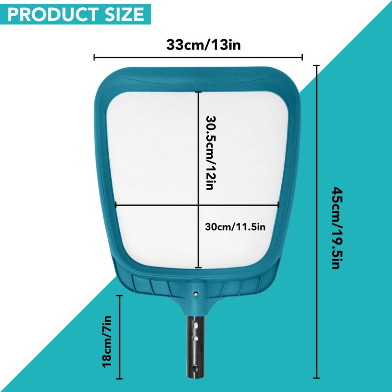 POOLWHALE Professional Pool Skimmer Net,Fine Mesh Net Bag,Heavy Duty Swimming