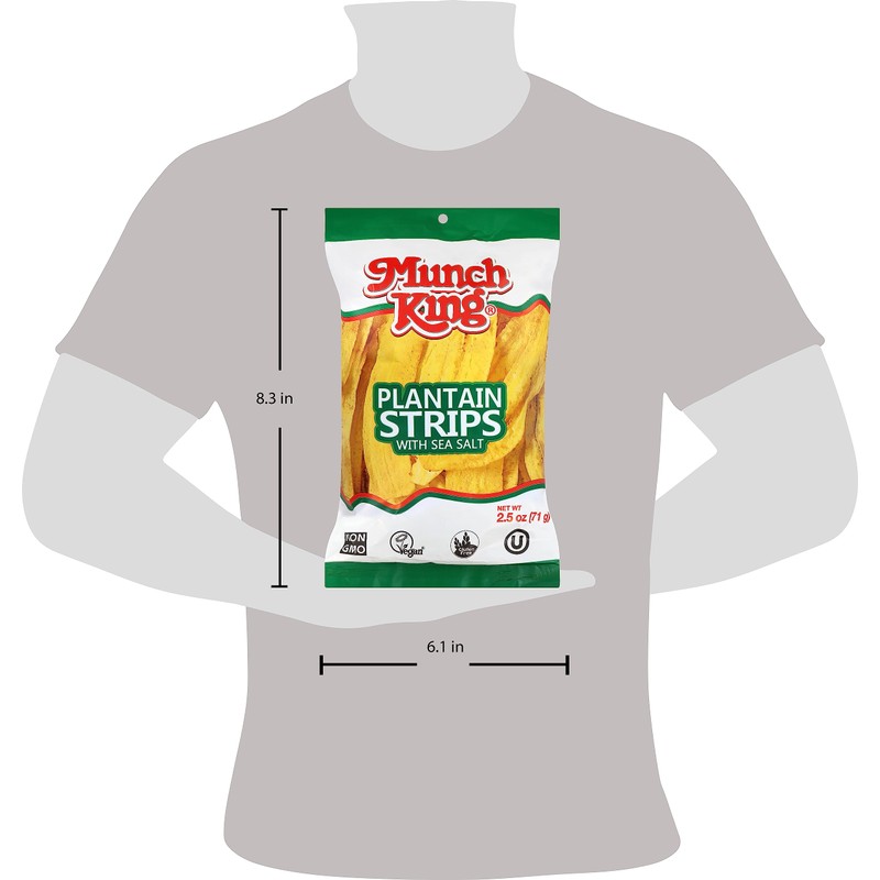 Munch King Snacks Plantain Strips 2.5 oz. Case of 6