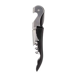 Viners Barware Waiterâs Friend | Classic 2-Step Lever Action Corkscrew and Bottle Opener | Black & Silver