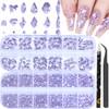 DZHILHMX Nail Rhinestones - 3D Multi Shape Size, Flat Back,