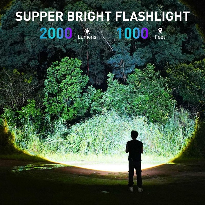 HBYPRO Rechargeable Stong Flashlights High Lumens Bright LED Flashlight Compact