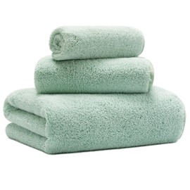 MICROFI New Microfiber Bath Towel Set, 3 Piece, Oversize, Quick Dry, Lint Free, Includes Body, Hand and Face Towels