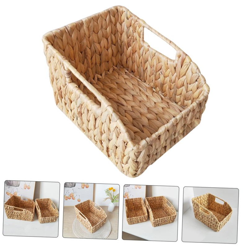 Alipis Versatile Storage Basket Woven Desktop Organizer for Kitchen Office